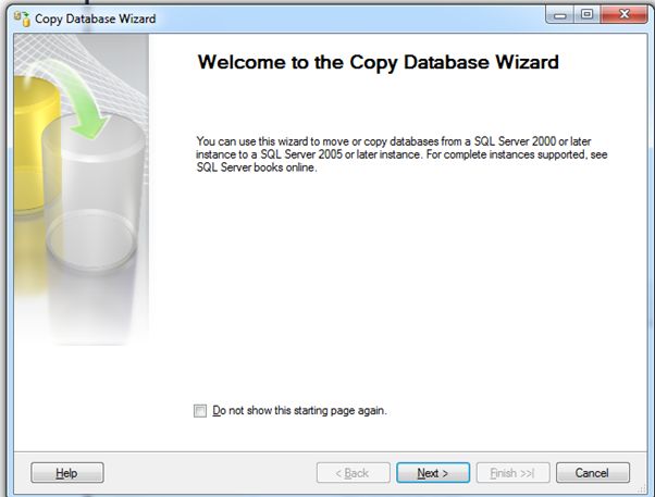 click on Copy Database